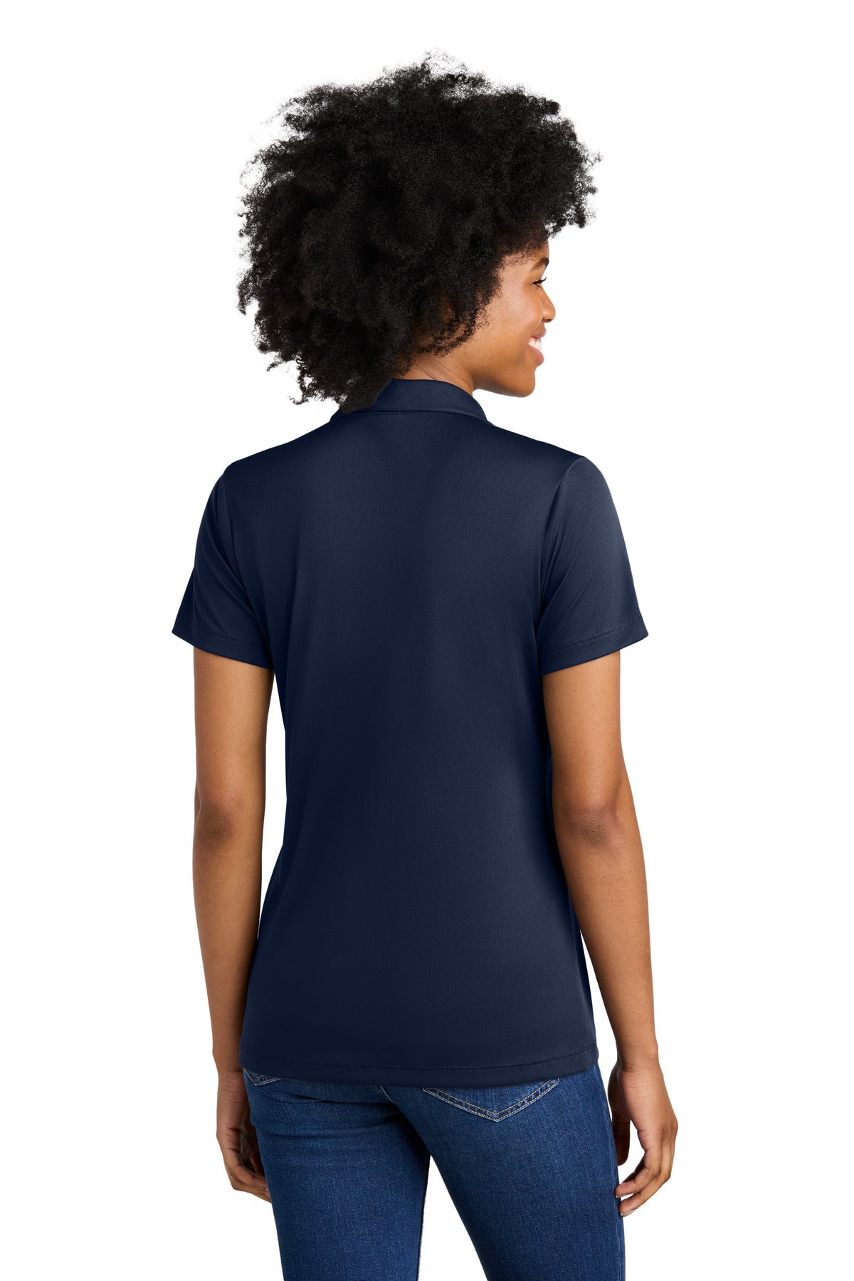 Custom Embroidered Sport-Tek Women's Competitor United Polo LST104,True Navy/ White