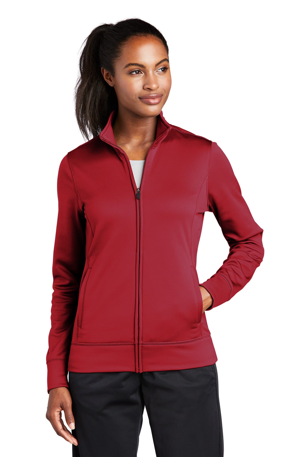 Sport-Tek Women's Sport-Wick Fleece Full-Zip Jacket.  LST241