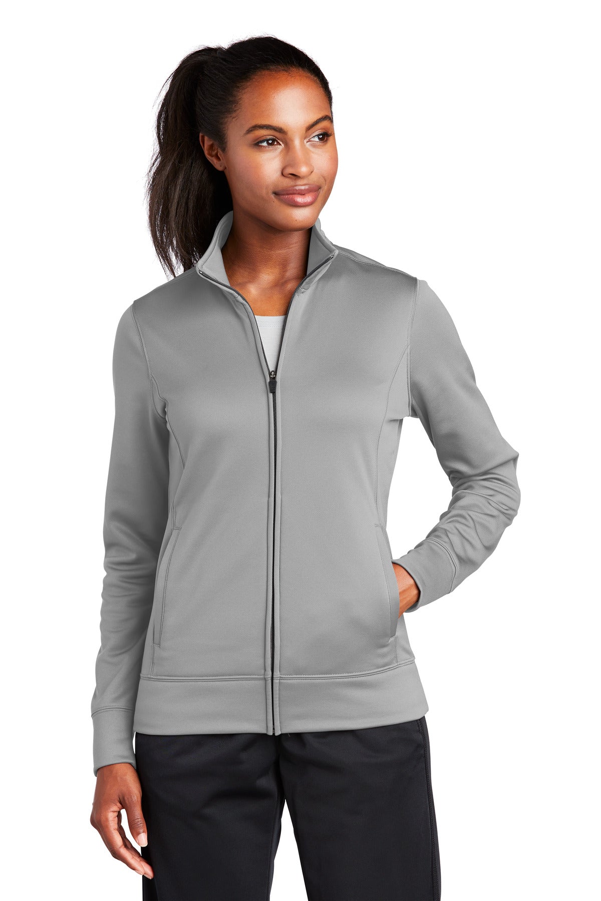 Sport-Tek Women's Sport-Wick Fleece Full-Zip Jacket.  LST241