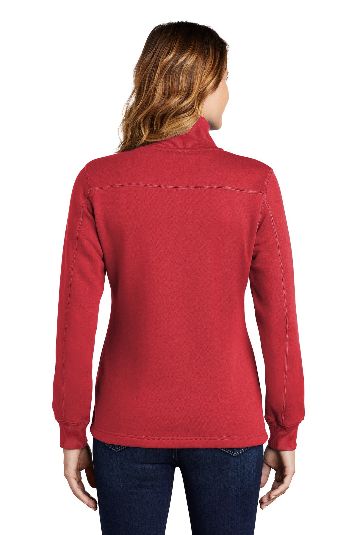 Custom Embroidered Sport-Tek Women's 1/4-Zip Sweatshirt. LST253,True Red