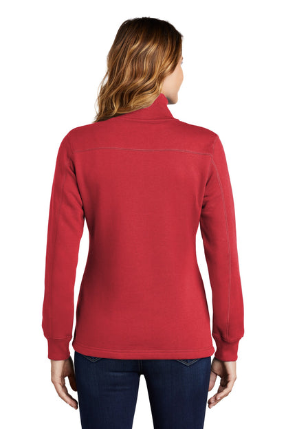 Custom Embroidered Sport-Tek Women's 1/4-Zip Sweatshirt. LST253,True Red