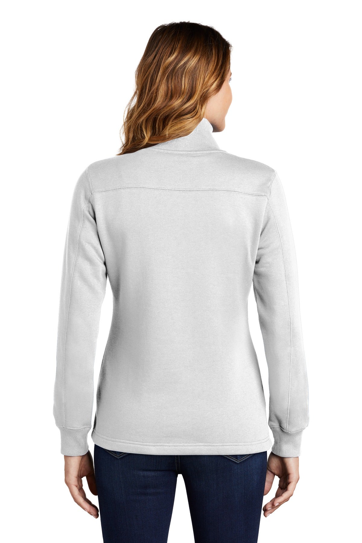 Custom Embroidered Sport-Tek Women's 1/4-Zip Sweatshirt. LST253,White