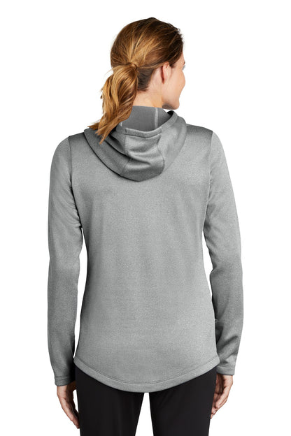 Custom Embroidered Sport-Tek  Women's PosiCharge  Sport-Wick  Heather Fleece Hooded Pullover. LST264,Dark Silver Heather