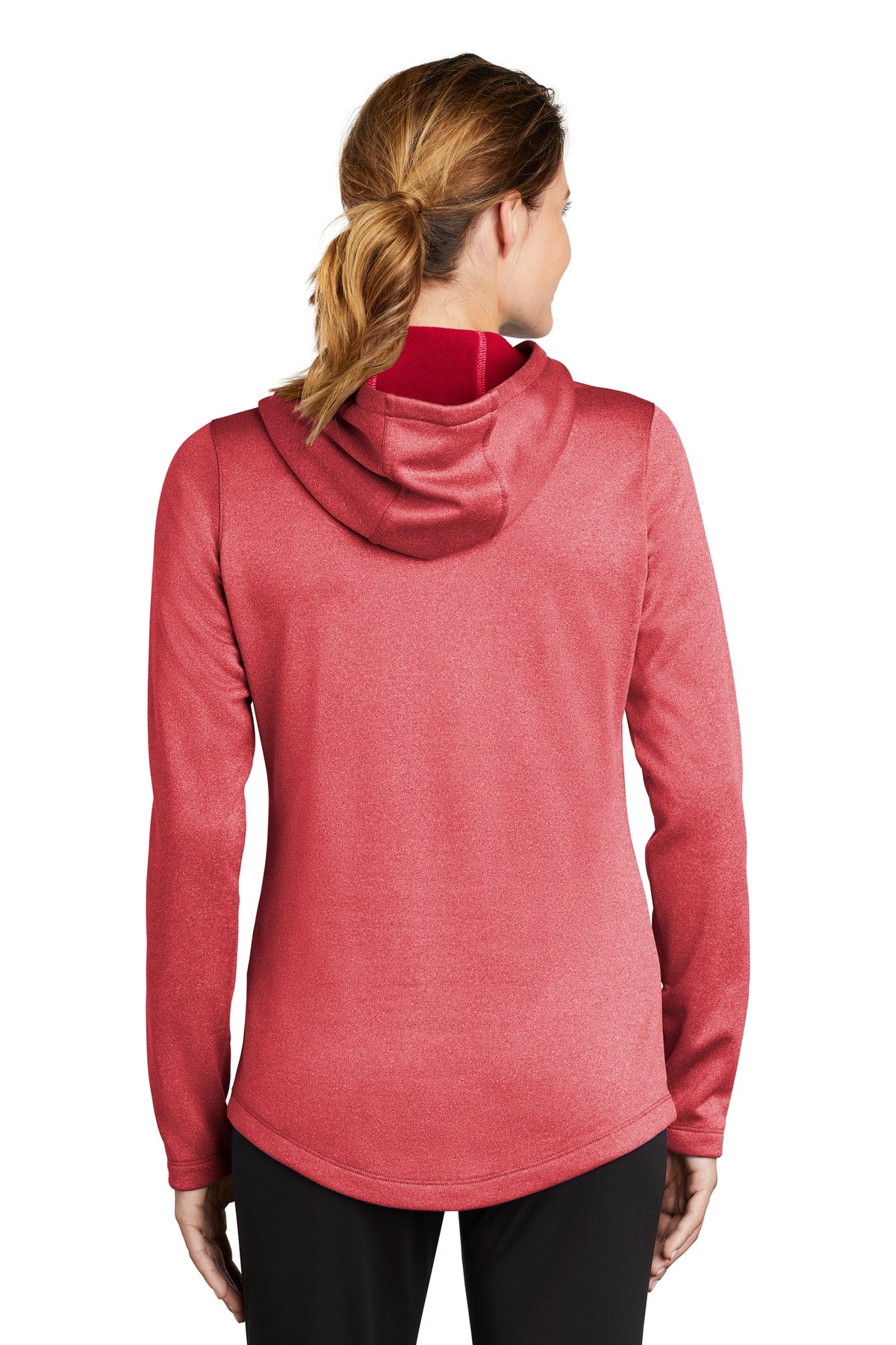 Custom Embroidered Sport-Tek  Women's PosiCharge  Sport-Wick  Heather Fleece Hooded Pullover. LST264,Deep Red Heather