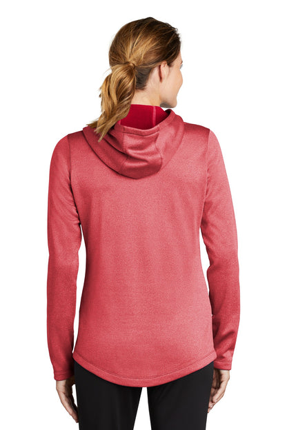 Custom Embroidered Sport-Tek  Women's PosiCharge  Sport-Wick  Heather Fleece Hooded Pullover. LST264,Deep Red Heather