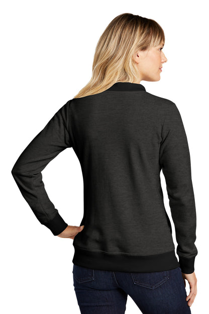 Custom Embroidered Sport-Tek  Women's Lightweight French Terry Bomber LST274,Heather Black