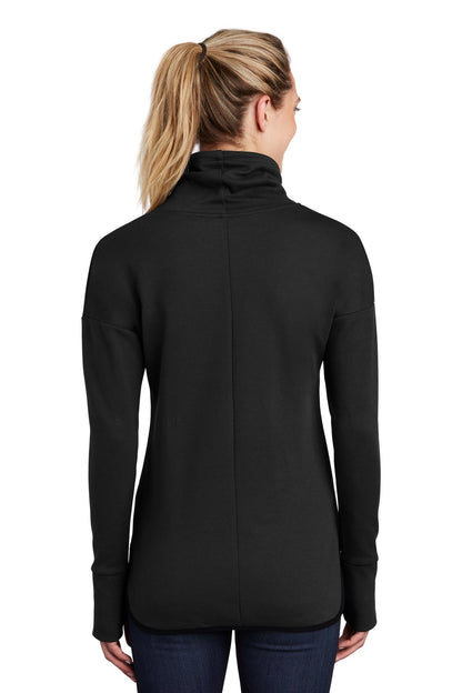 Custom Embroidered Sport-Tek Women's Triumph Cowl Neck Pullover LST280,Black