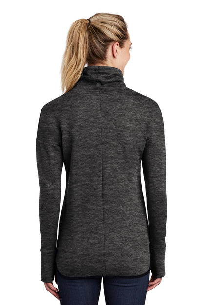 Custom Embroidered Sport-Tek Women's Triumph Cowl Neck Pullover LST280,Black Heather