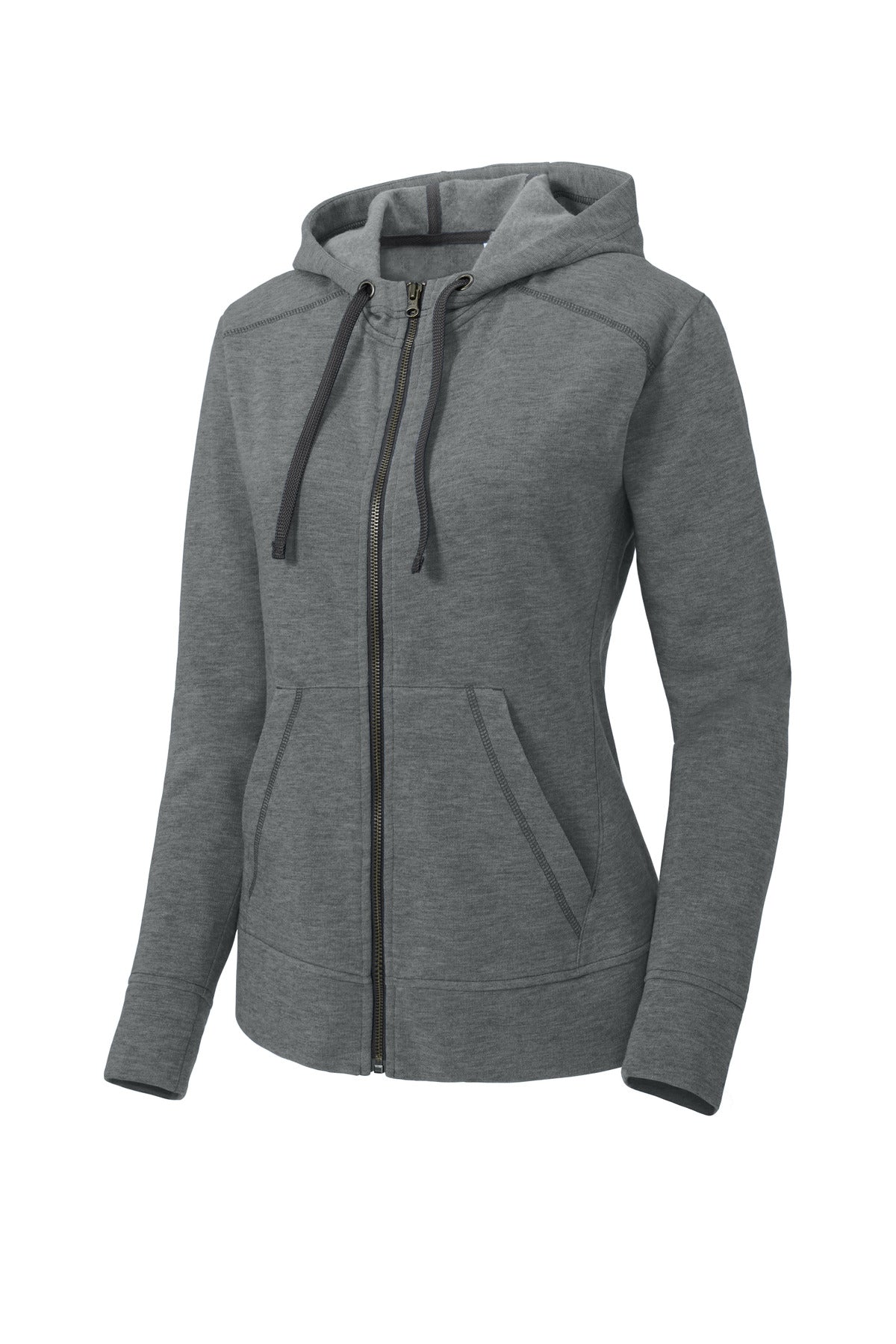 Sport-Tek  Women's PosiCharge  Tri-Blend Wicking Fleece Full-Zip Hooded Jacket LST293