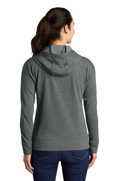 Custom Embroidered Sport-Tek  Women's PosiCharge  Tri-Blend Wicking Fleece Full-Zip Hooded Jacket LST293,Dark Grey Heather