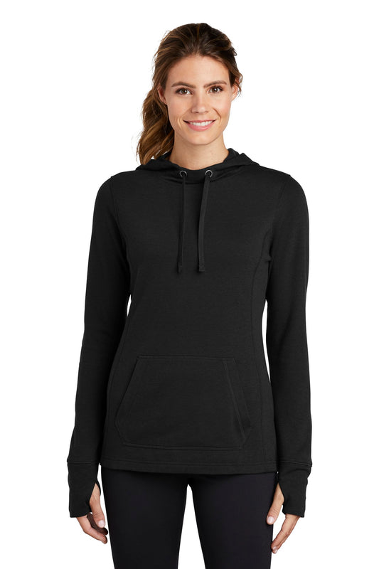 Sport-Tek  Women's PosiCharge  Tri-Blend Wicking Fleece Hooded Pullover. LST296