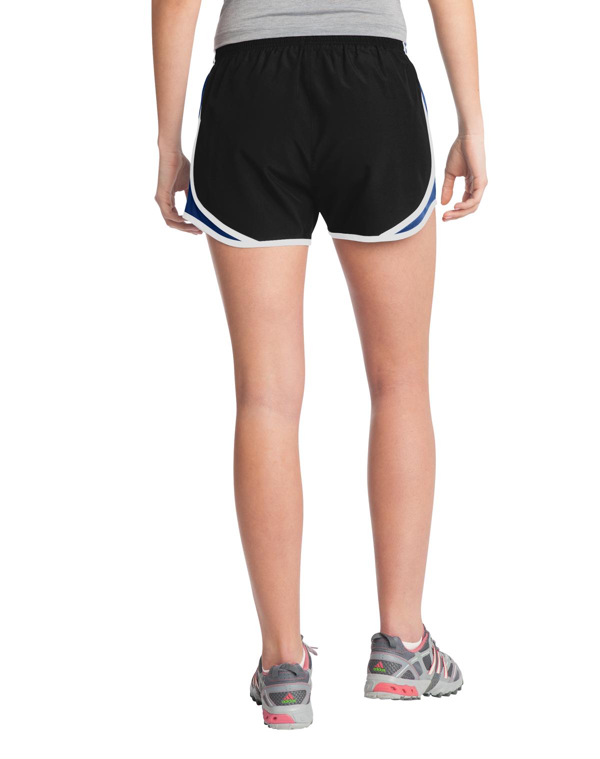 Custom Embroidered Sport-Tek Women's Cadence Short. LST304,Black/ True Royal/ White
