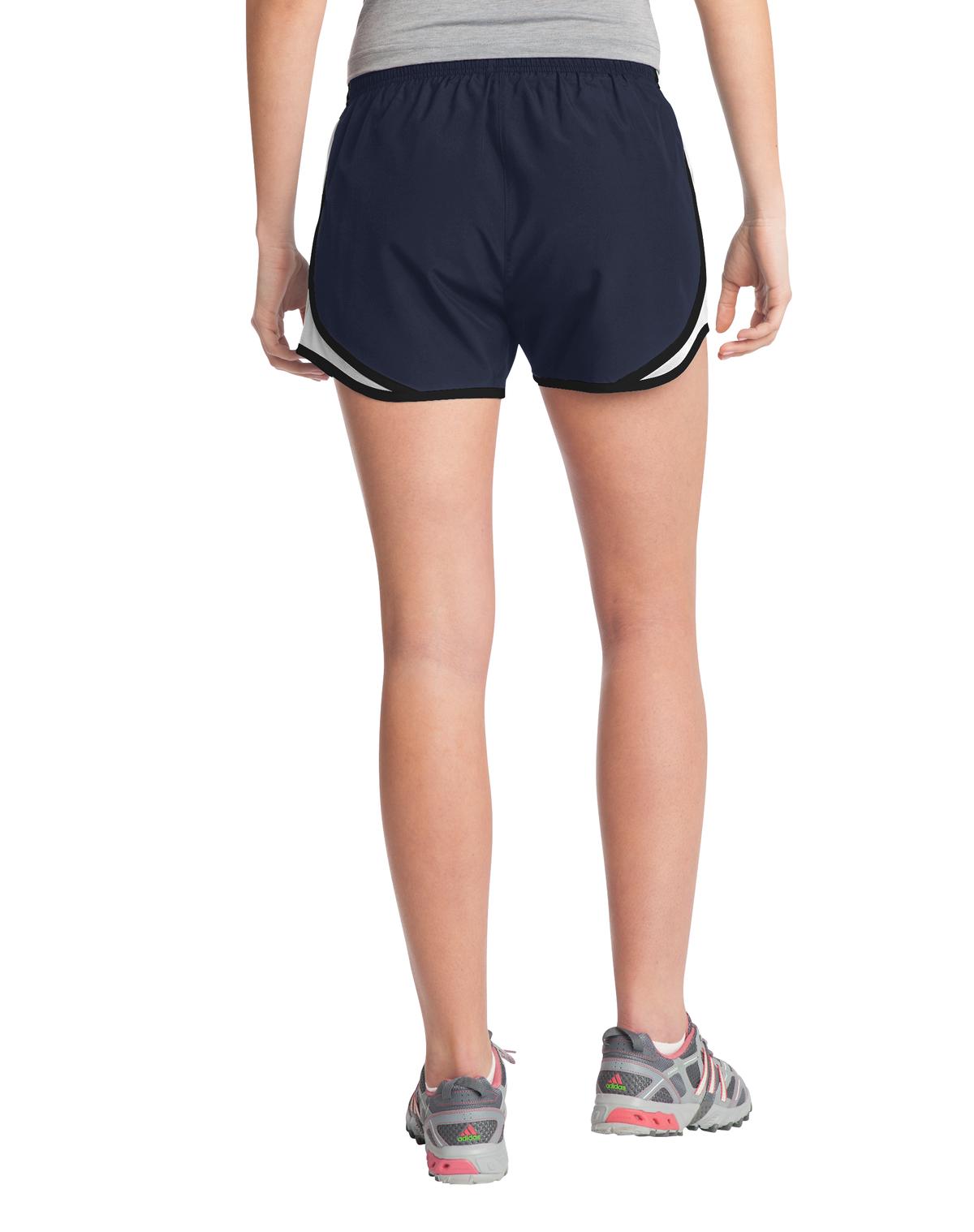 Custom Embroidered Sport-Tek Women's Cadence Short. LST304,True Navy/ White/ Black