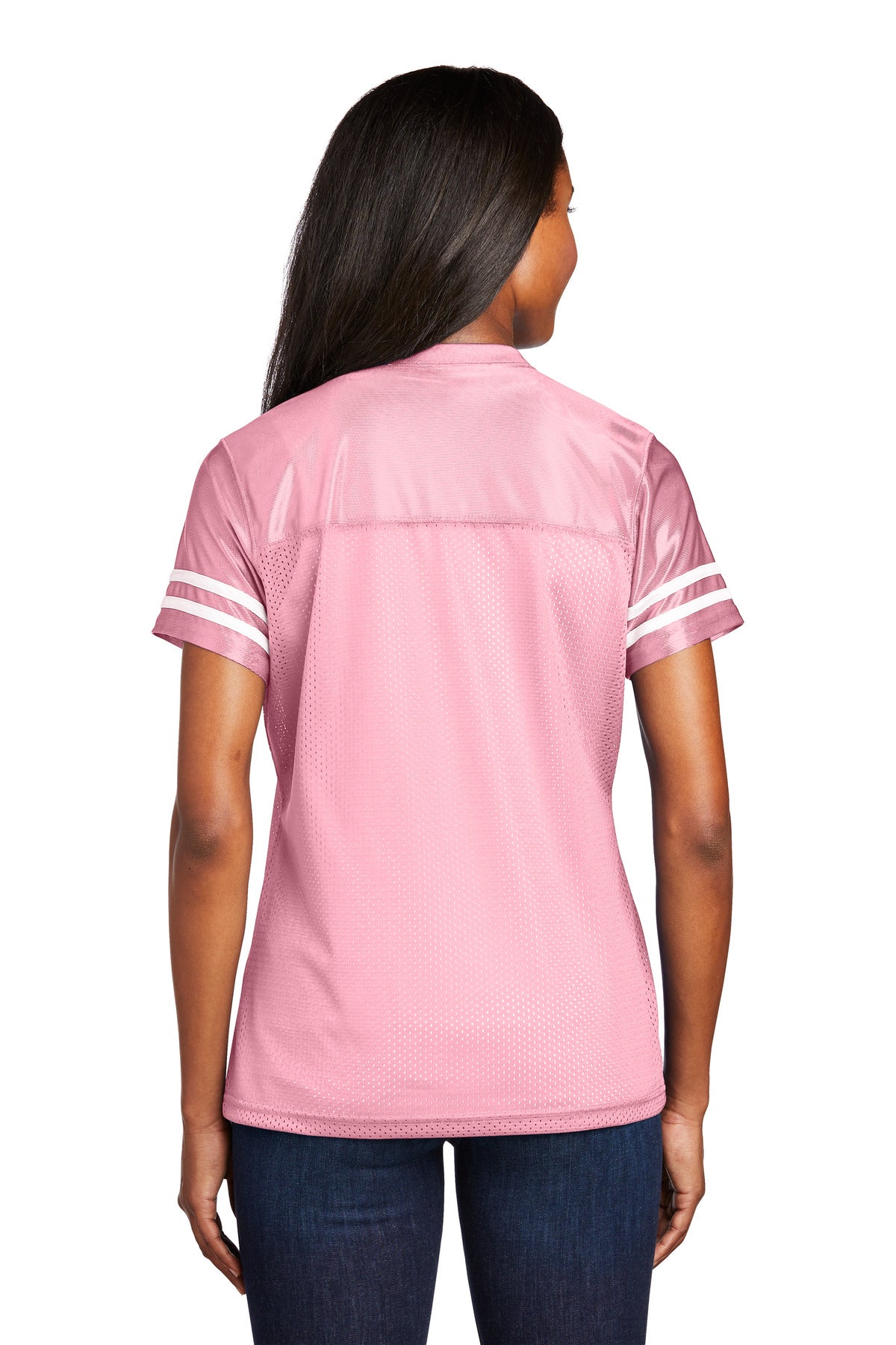 Custom Embroidered Sport-Tek Women's PosiCharge Replica Jersey. LST307,Light Pink/ White