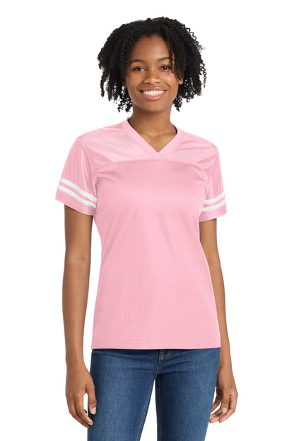 Custom Embroidered Sport-Tek Activewear in Light Pink/ White