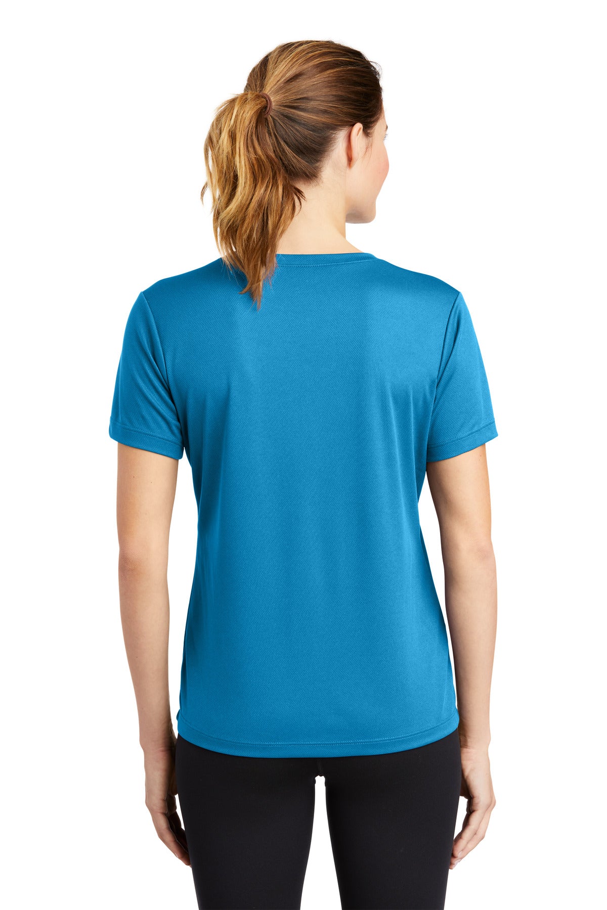 Custom Embroidered Sport-Tek Women's PosiCharge RacerMesh V-Neck Tee. LST340,Pond Blue