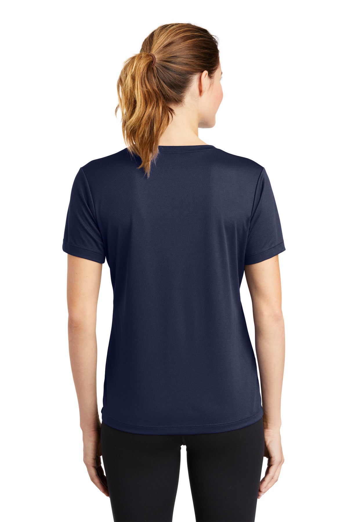 Custom Embroidered Sport-Tek Women's PosiCharge RacerMesh V-Neck Tee. LST340,True Navy