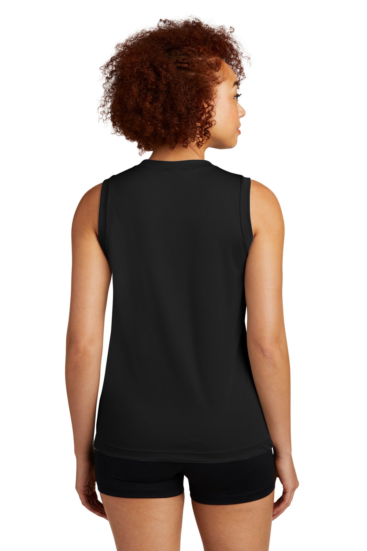 Custom Embroidered Sport-Tek Women's Sleeveless PosiCharge Competitor V-Neck Tee. LST352,Black