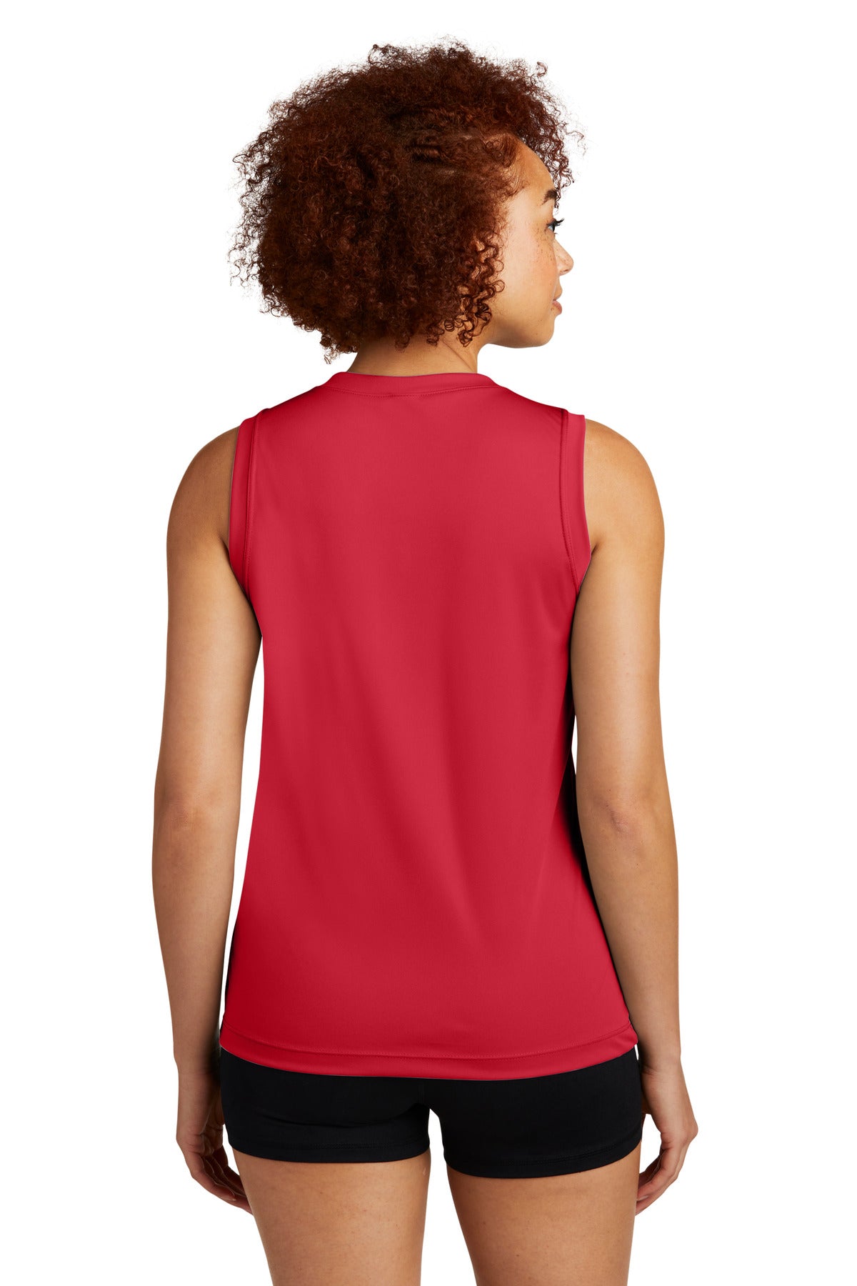Custom Embroidered Sport-Tek Women's Sleeveless PosiCharge Competitor V-Neck Tee. LST352,True Red