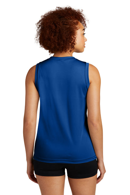 Custom Embroidered Sport-Tek Women's Sleeveless PosiCharge Competitor V-Neck Tee. LST352,True Royal