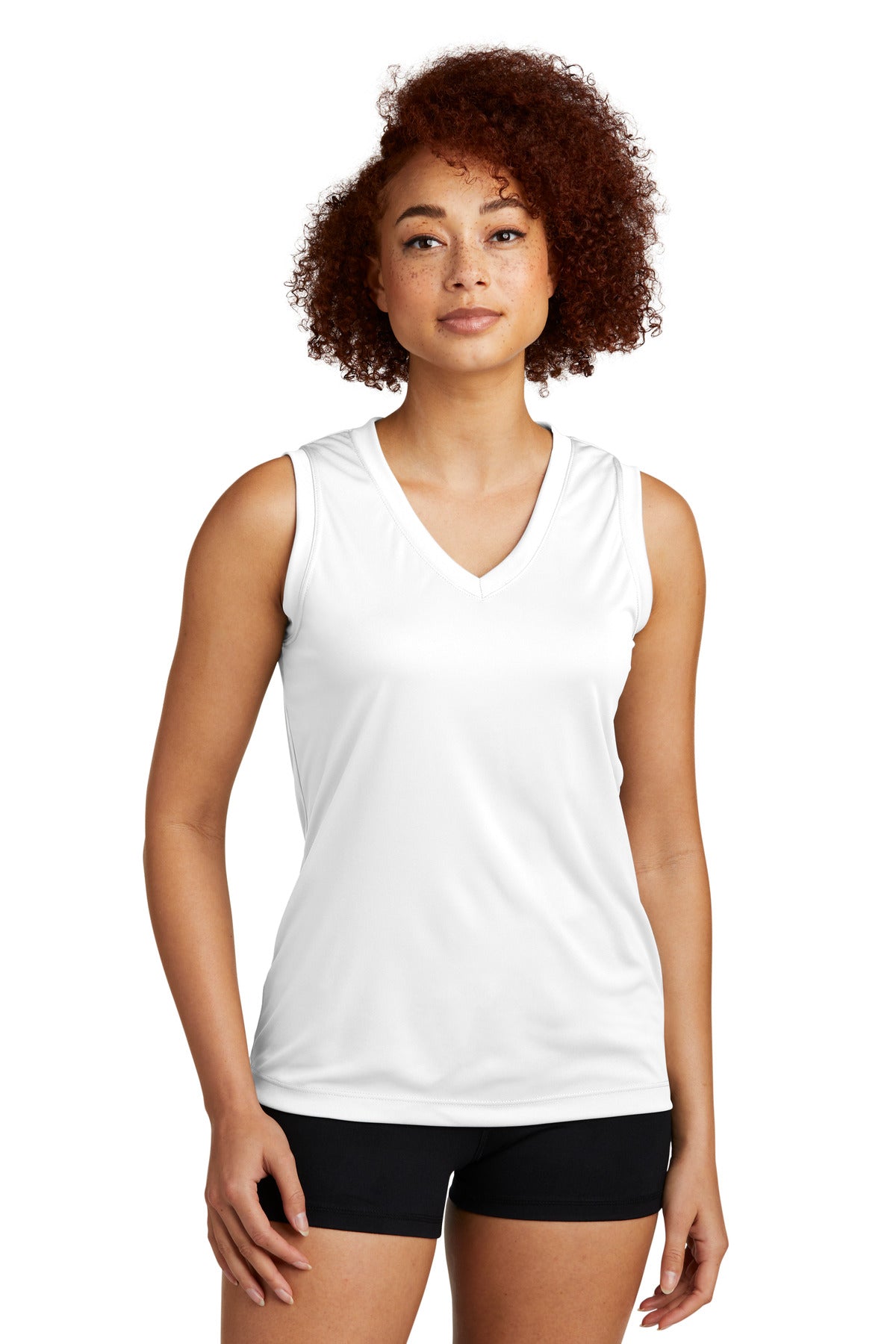 Sport-Tek Women's Sleeveless PosiCharge Competitor V-Neck Tee. LST352