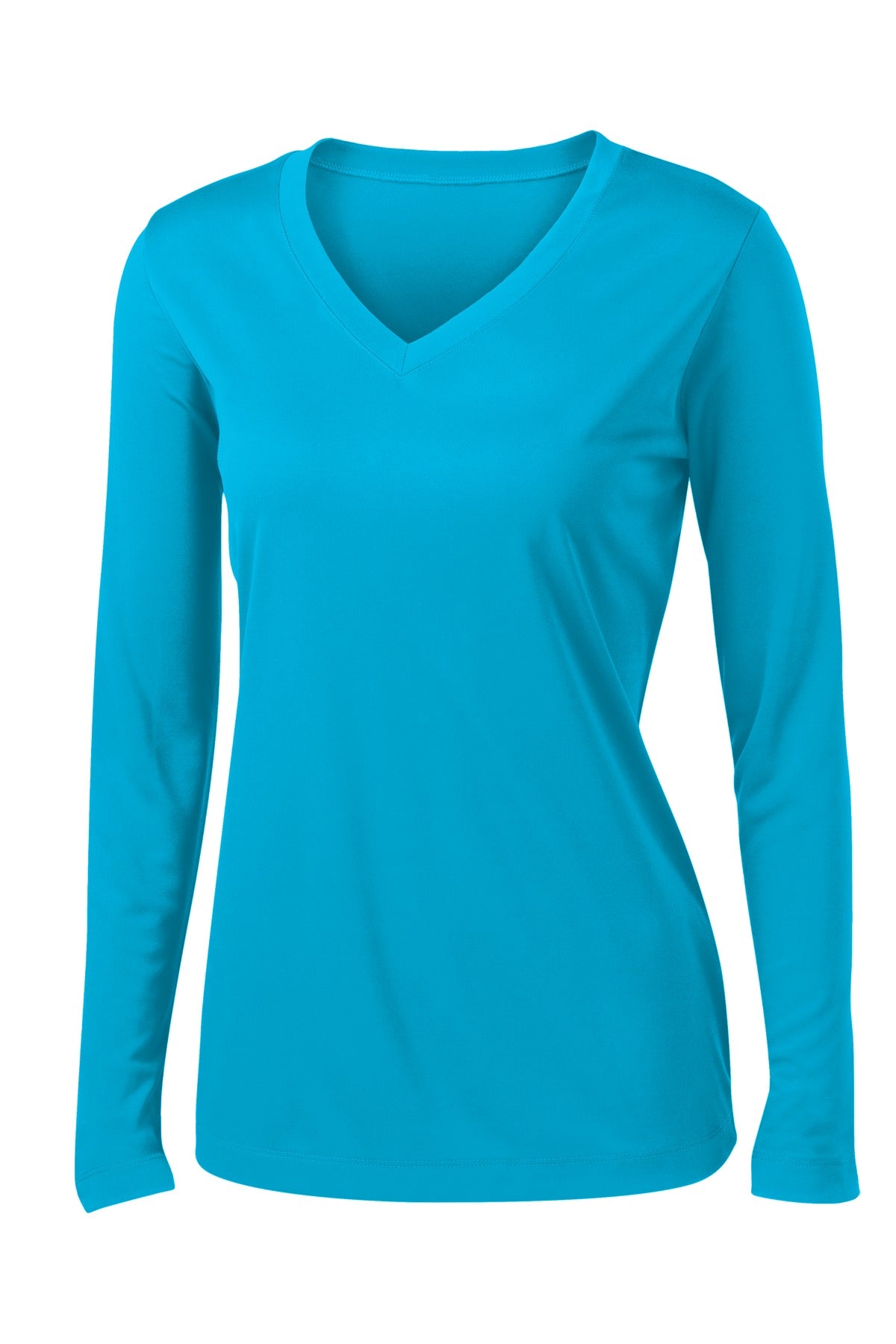 Sport-Tek Women's Long Sleeve PosiCharge Competitor V-Neck Tee. LST353LS Atomic Blue