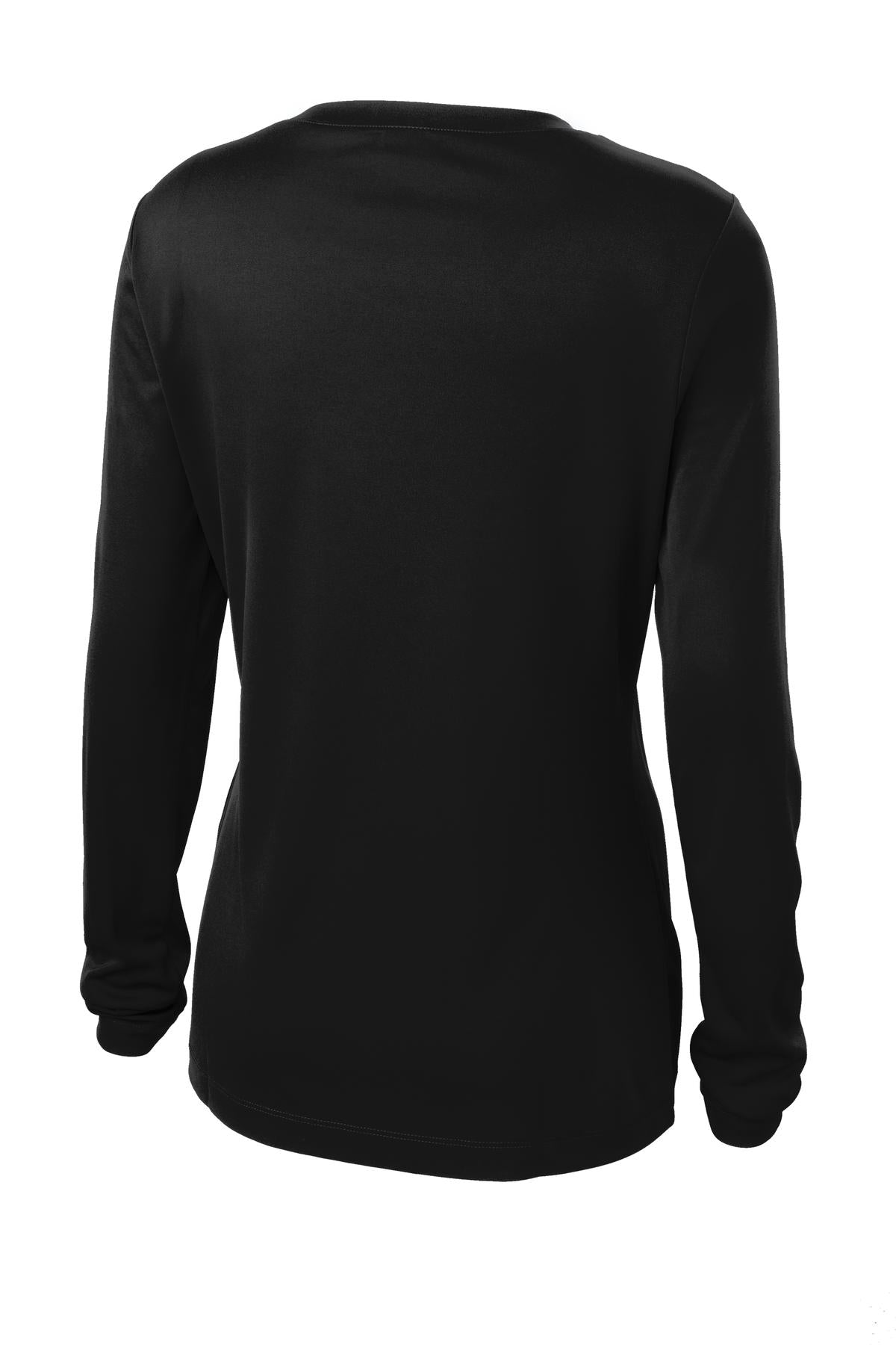 Sport-Tek Women's Long Sleeve PosiCharge Competitor V-Neck Tee. LST353LS Black