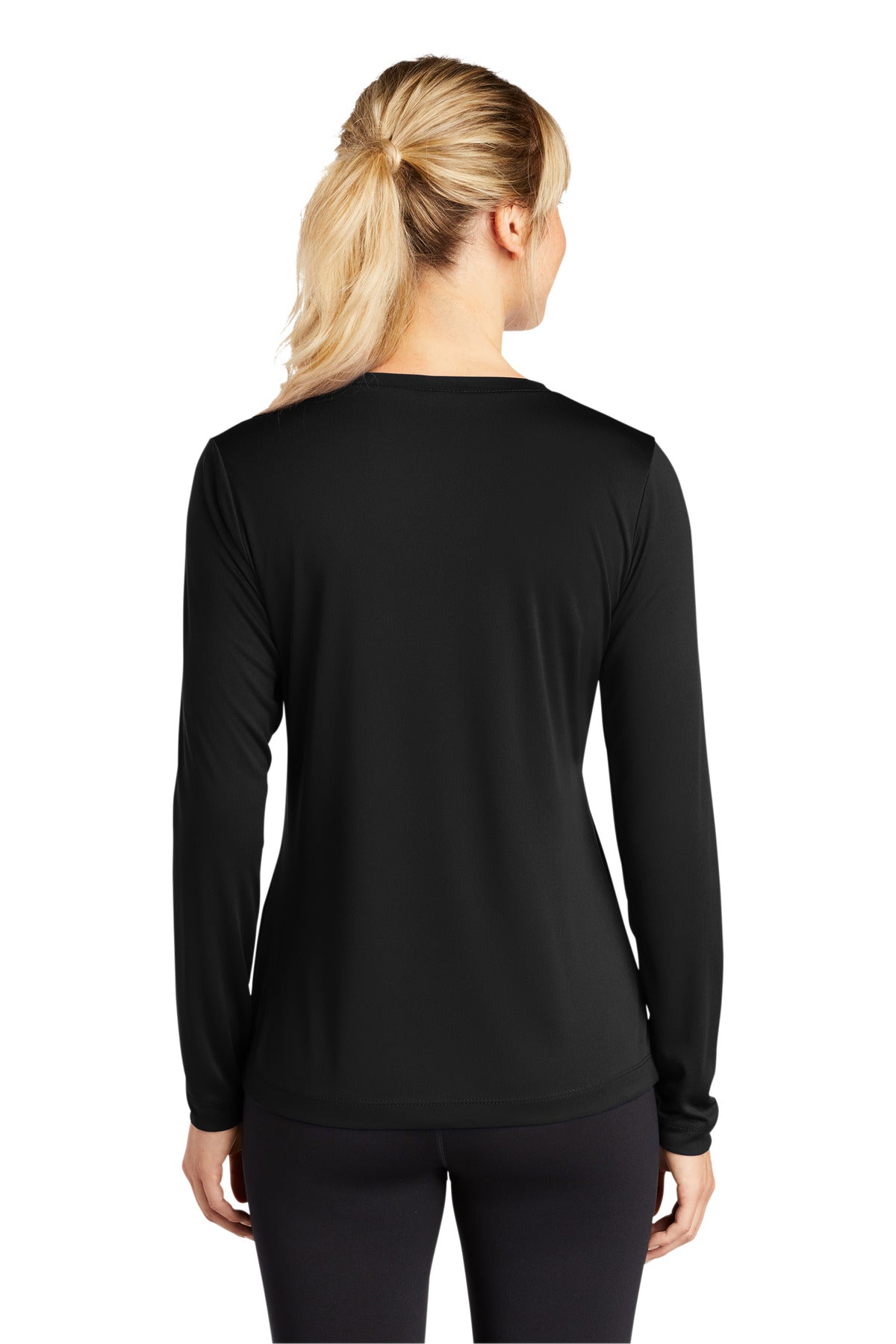 Custom Embroidered Sport-Tek Women's Long Sleeve PosiCharge Competitor V-Neck Tee. LST353LS,Black