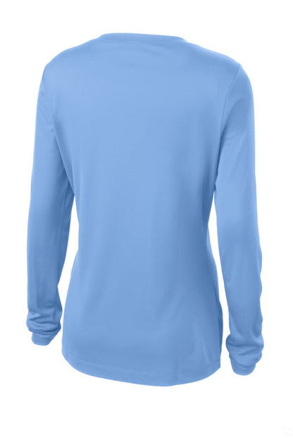 Sport-Tek Women's Long Sleeve PosiCharge Competitor V-Neck Tee. LST353LS Carolina Blue