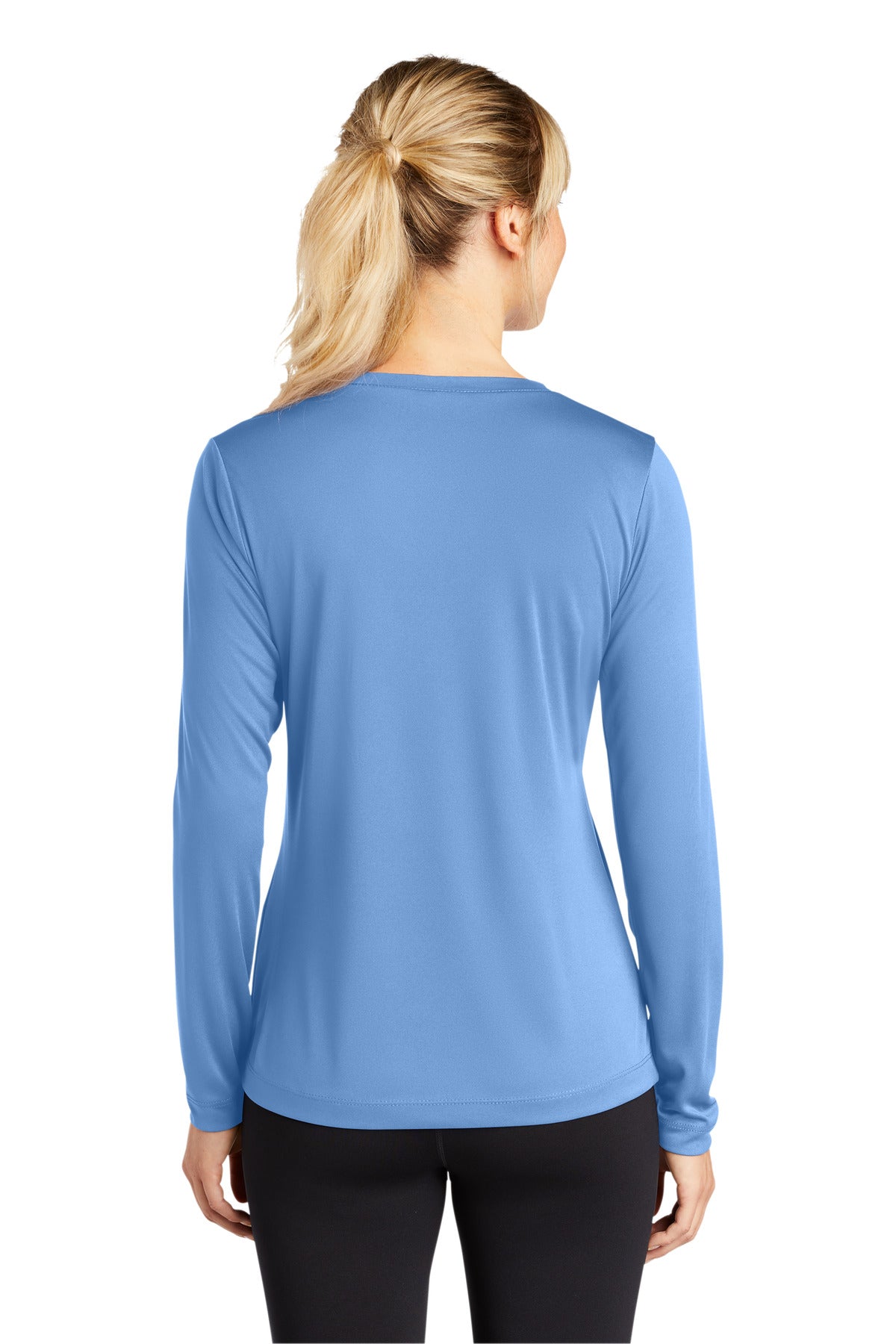 Custom Embroidered Sport-Tek Women's Long Sleeve PosiCharge Competitor V-Neck Tee. LST353LS,Carolina Blue