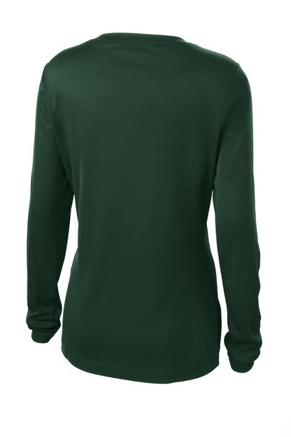 Sport-Tek Women's Long Sleeve PosiCharge Competitor V-Neck Tee. LST353LS Forest Green