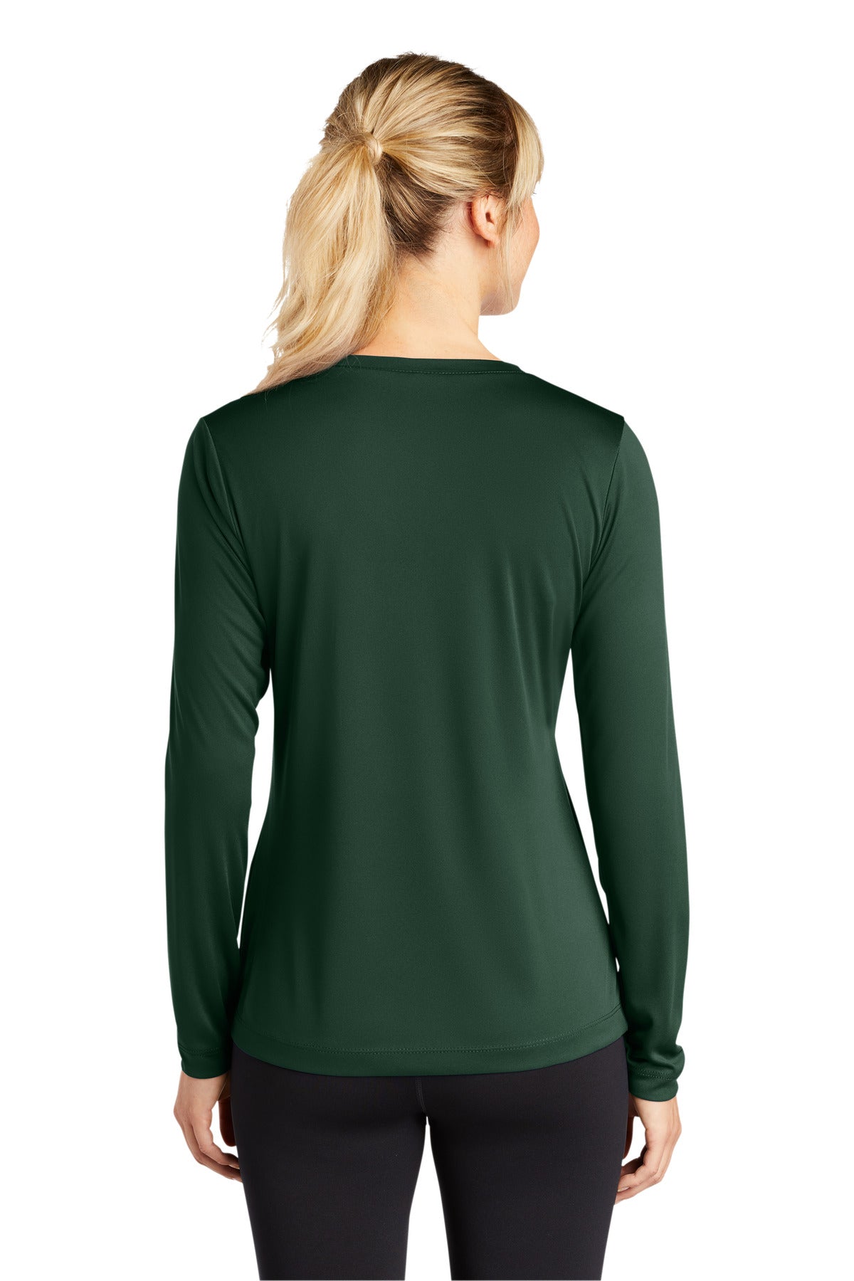 Custom Embroidered Sport-Tek Women's Long Sleeve PosiCharge Competitor V-Neck Tee. LST353LS,Forest Green