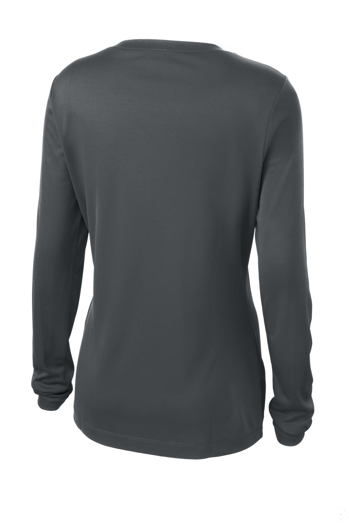 Sport-Tek Women's Long Sleeve PosiCharge Competitor V-Neck Tee. LST353LS Iron Grey