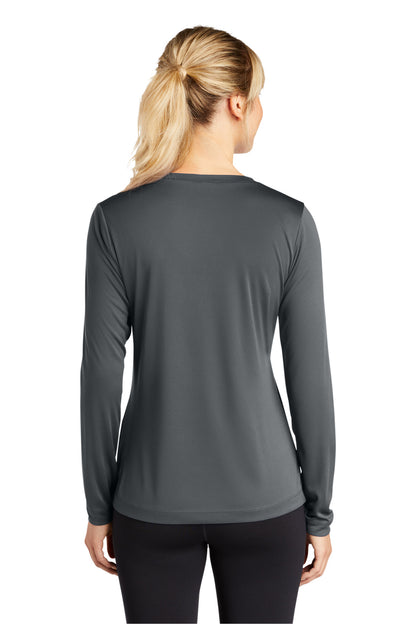 Custom Embroidered Sport-Tek Women's Long Sleeve PosiCharge Competitor V-Neck Tee. LST353LS,Iron Grey