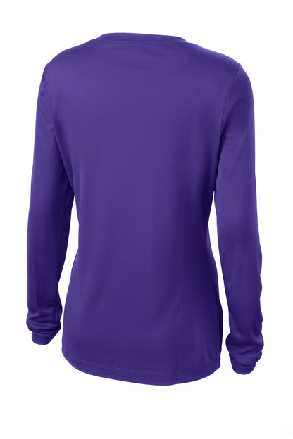 Sport-Tek Women's Long Sleeve PosiCharge Competitor V-Neck Tee. LST353LS Purple