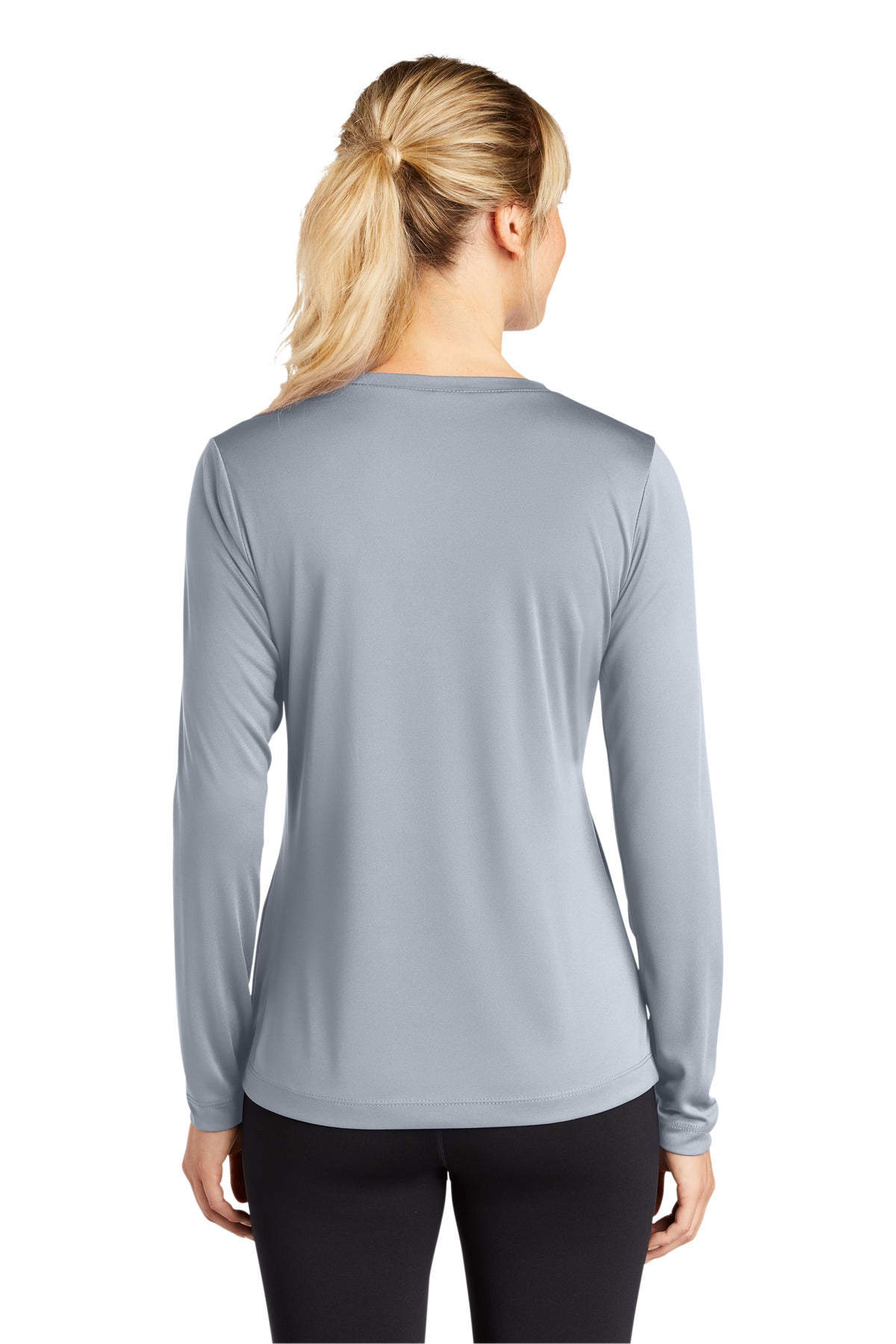 Custom Embroidered Sport-Tek Women's Long Sleeve PosiCharge Competitor V-Neck Tee. LST353LS,Silver