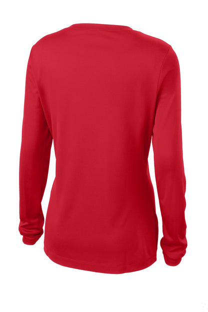 Sport-Tek Women's Long Sleeve PosiCharge Competitor V-Neck Tee. LST353LS True Red