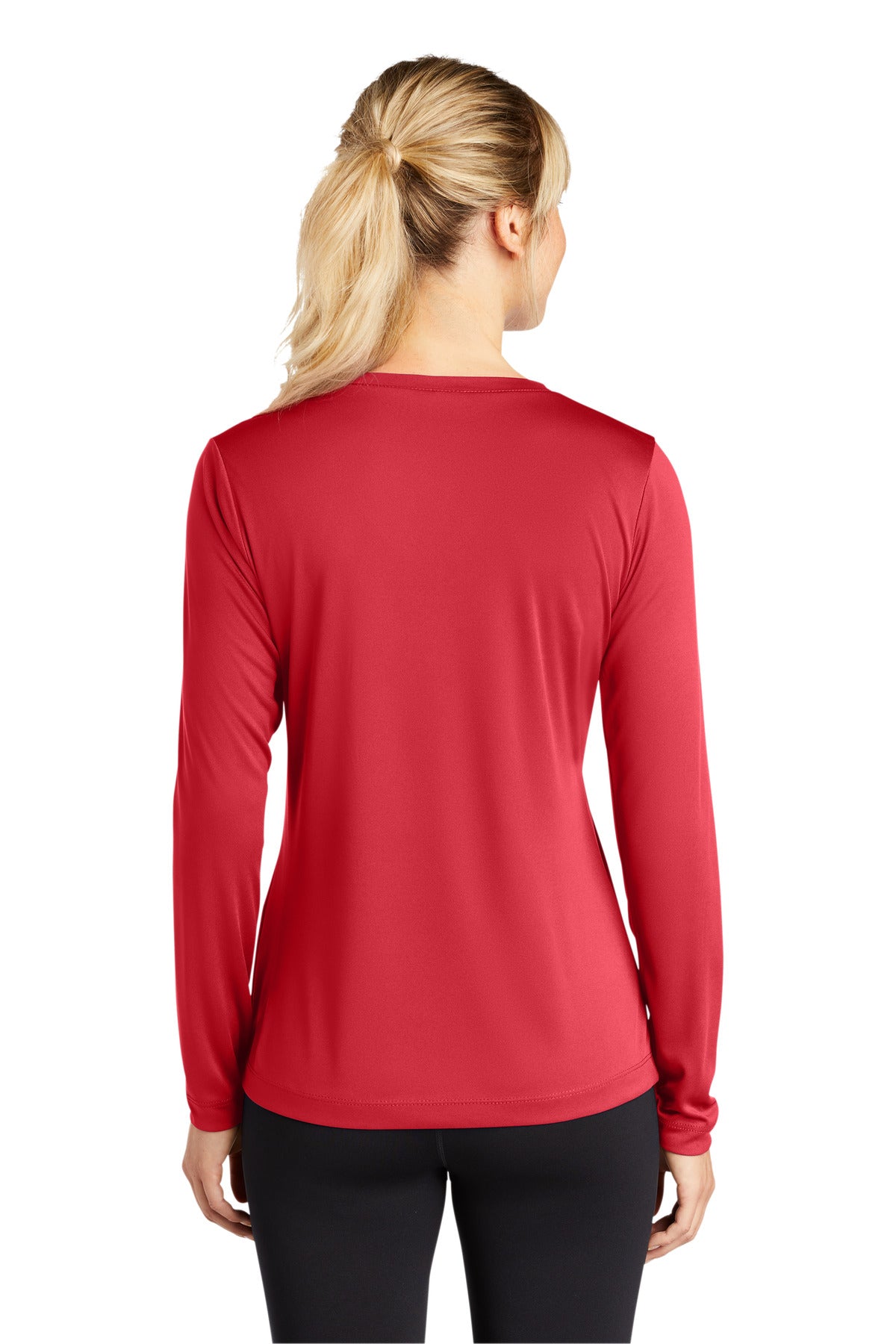 Custom Embroidered Sport-Tek Women's Long Sleeve PosiCharge Competitor V-Neck Tee. LST353LS,True Red