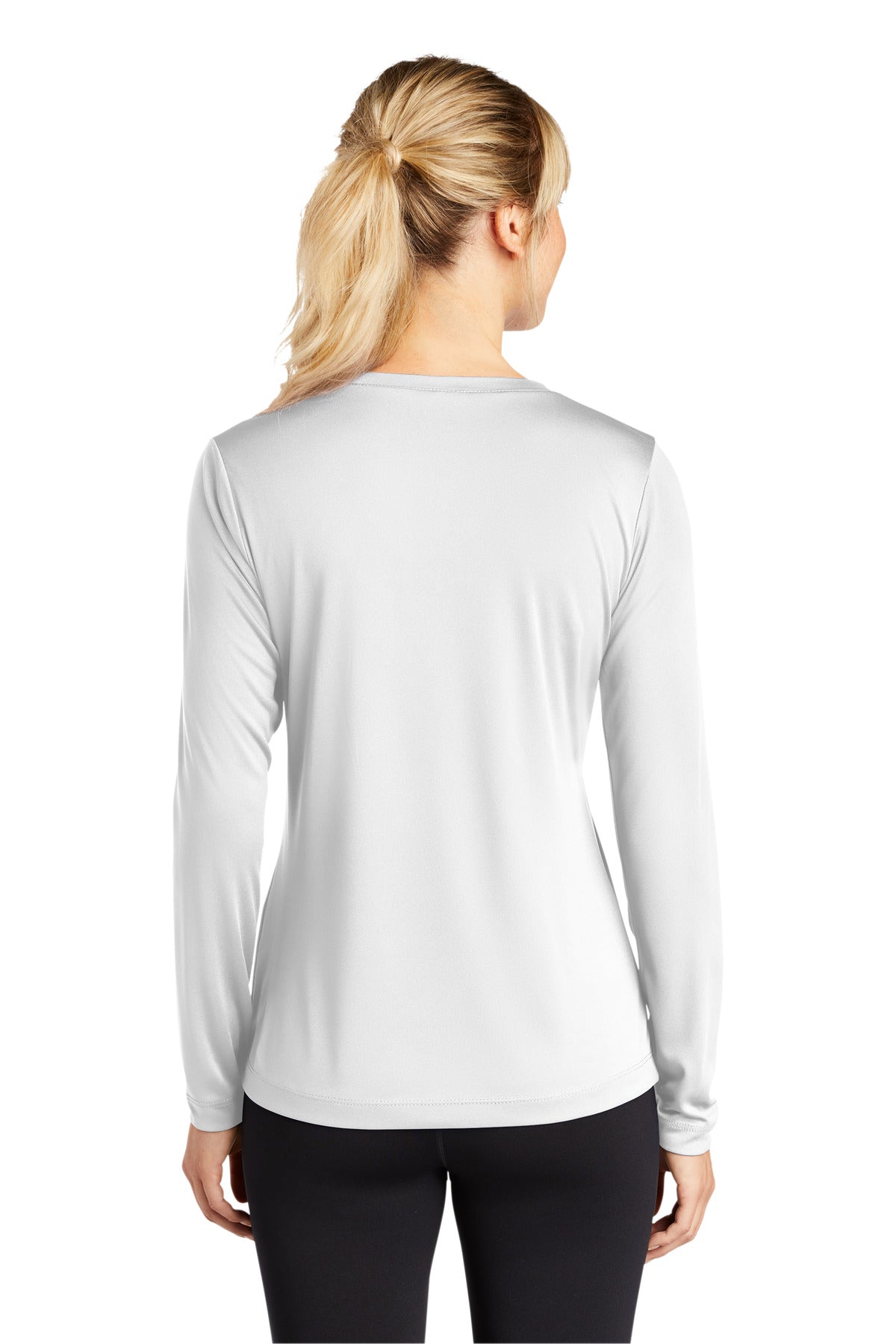Custom Embroidered Sport-Tek Women's Long Sleeve PosiCharge Competitor V-Neck Tee. LST353LS,White
