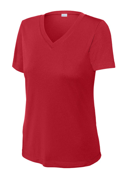 Sport-Tek Women's PosiCharge Competitor V-Neck Tee. LST353 Deep Red