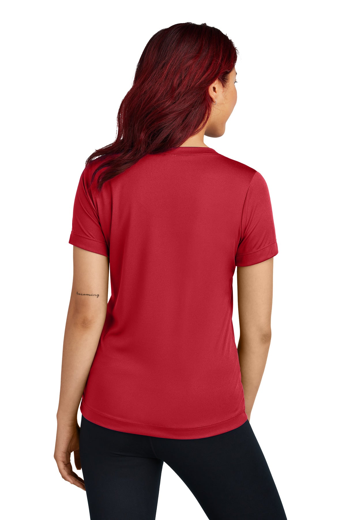 Custom Embroidered Sport-Tek Women's PosiCharge Competitor V-Neck Tee. LST353,Deep Red