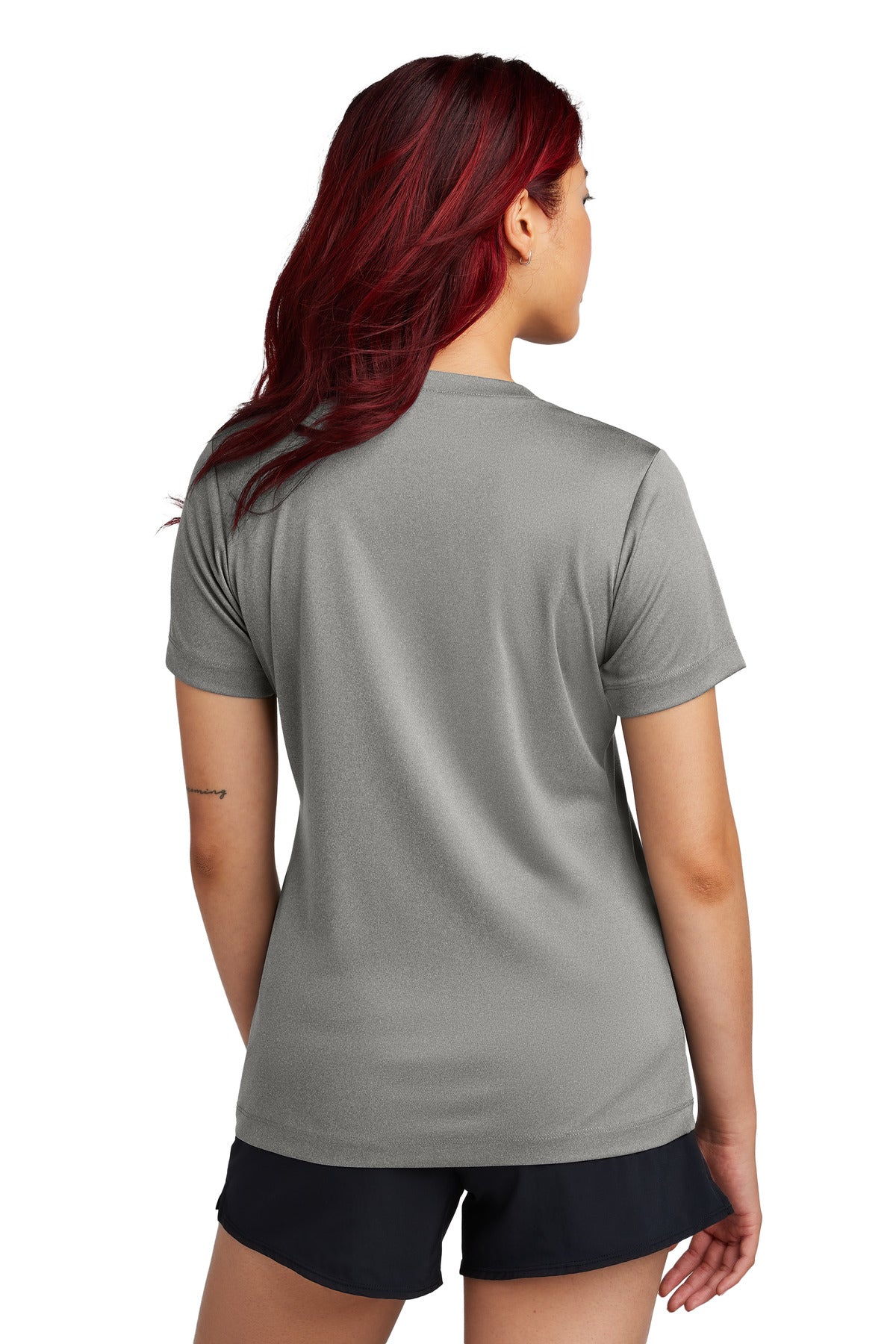 Custom Embroidered Sport-Tek Women's PosiCharge Competitor V-Neck Tee. LST353,Grey Concrete Heather