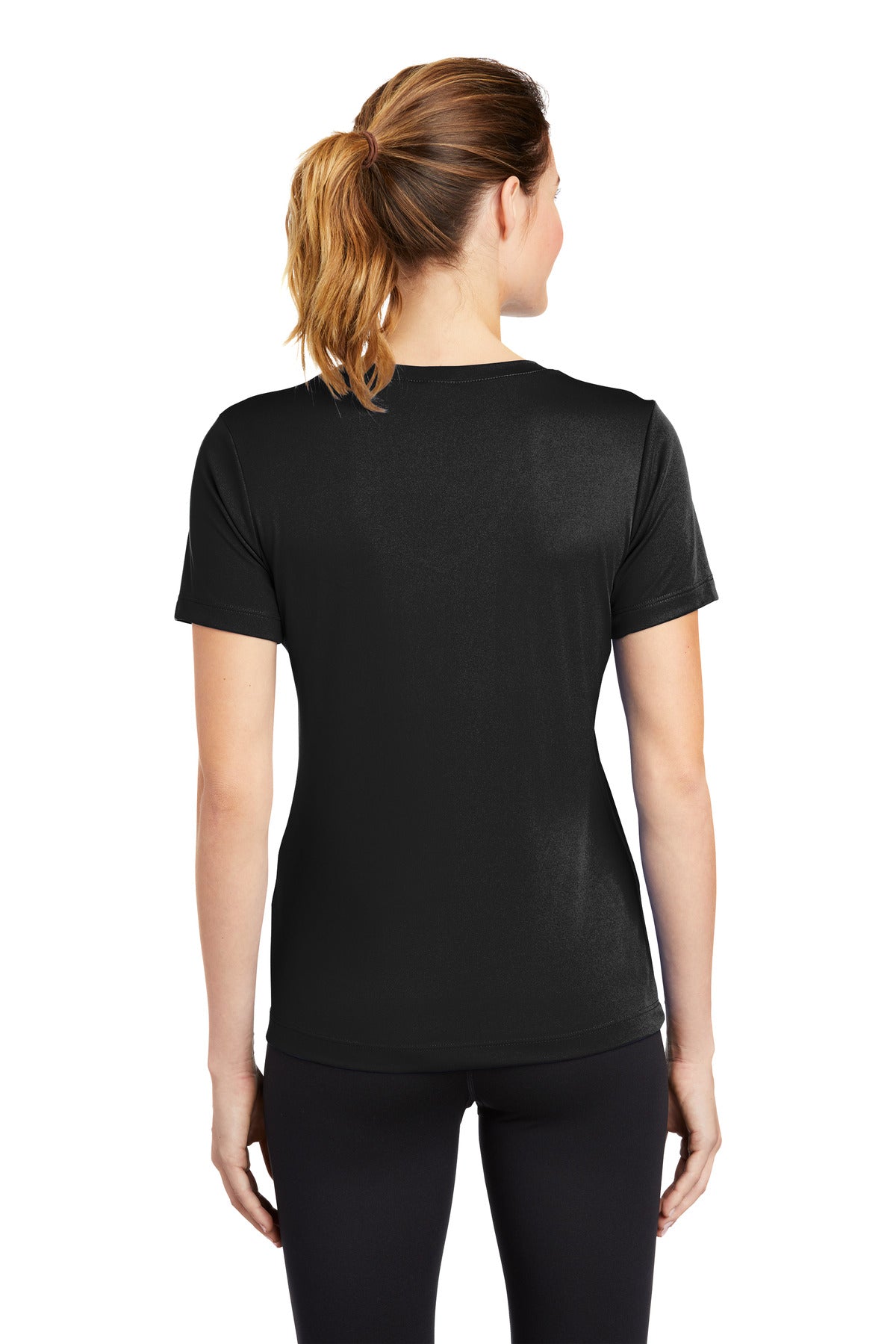 Custom Embroidered Sport-Tek Women's PosiCharge Competitor V-Neck Tee. LST353,Black