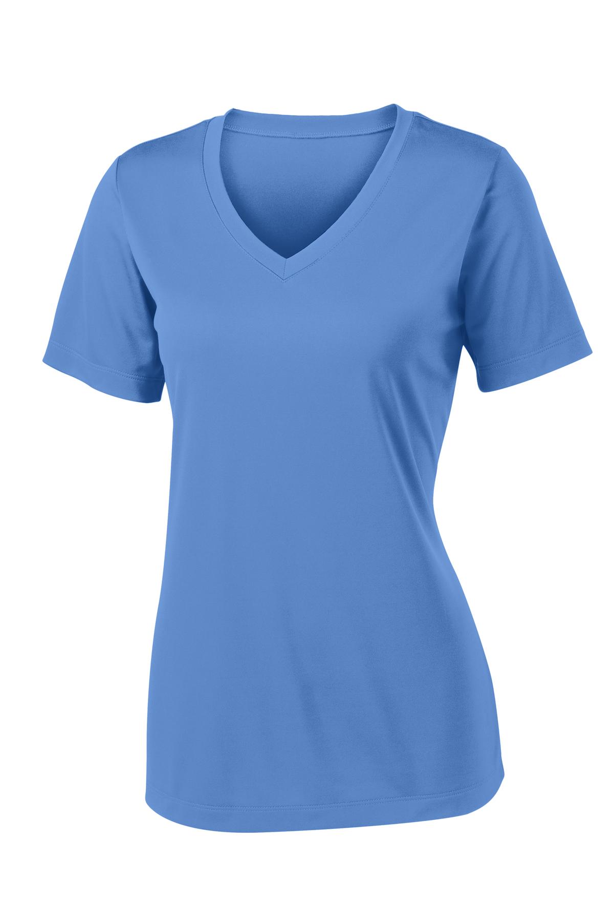 Sport-Tek Women's PosiCharge Competitor V-Neck Tee. LST353 Carolina Blue