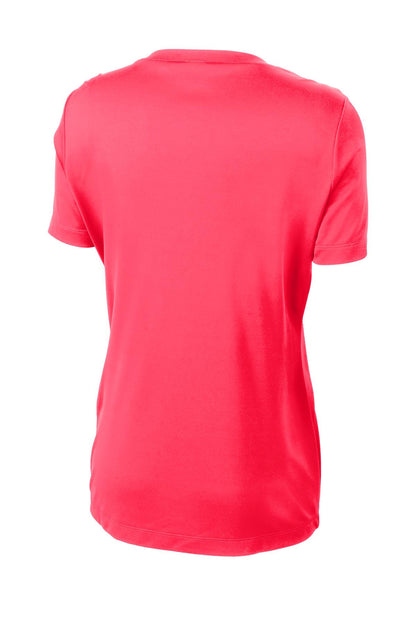 Sport-Tek Women's PosiCharge Competitor V-Neck Tee. LST353 Hot Coral
