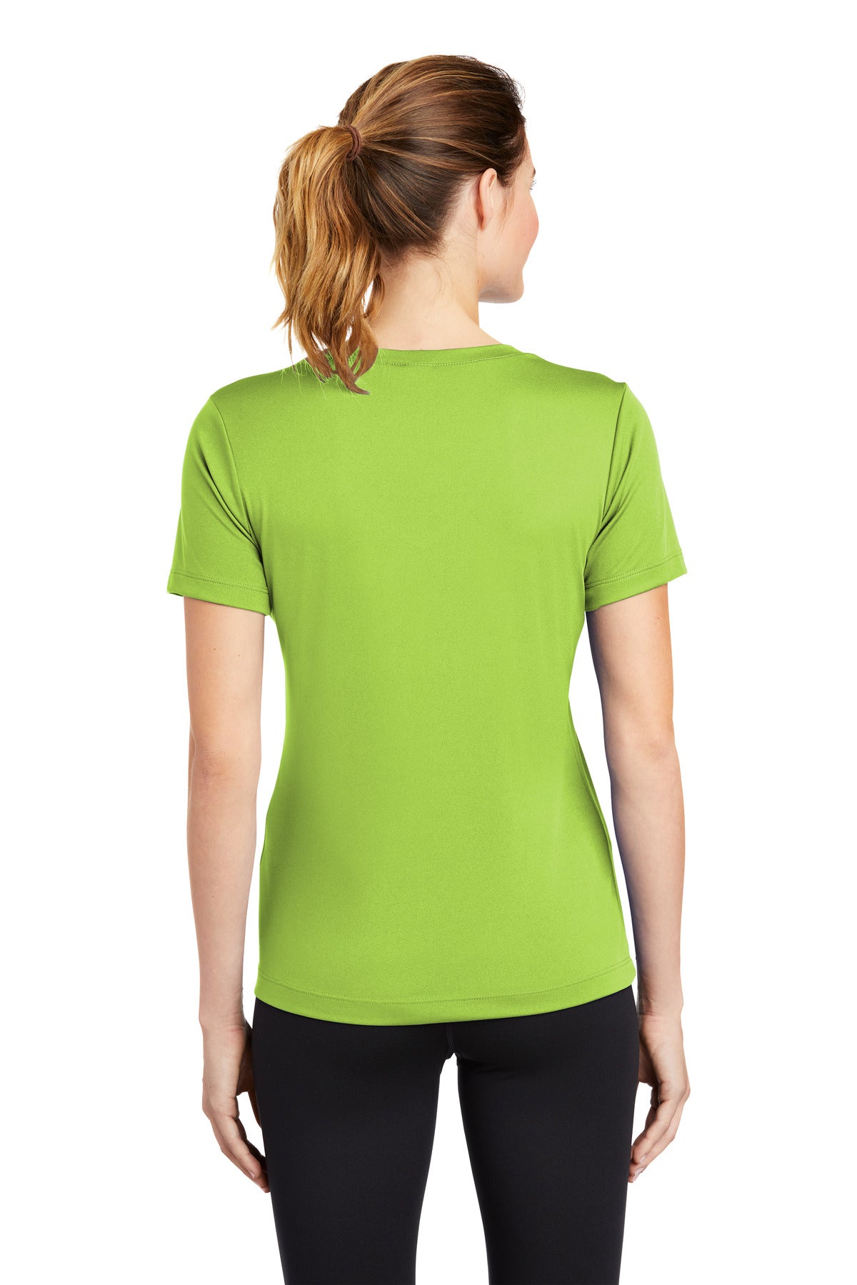 Custom Embroidered Sport-Tek Women's PosiCharge Competitor V-Neck Tee. LST353,Lime Shock