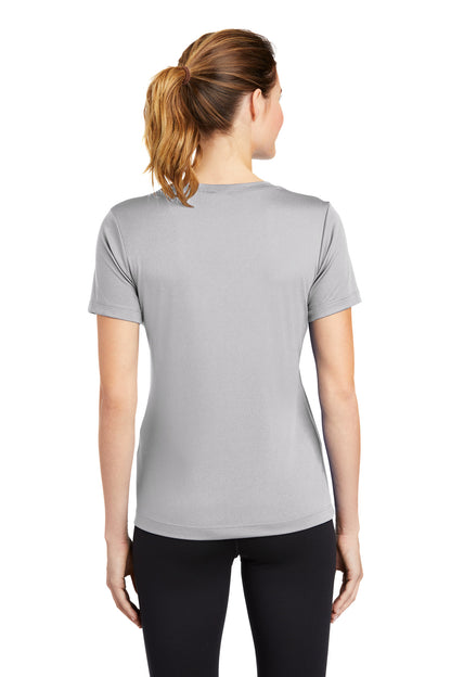 Custom Embroidered Sport-Tek Women's PosiCharge Competitor V-Neck Tee. LST353,Silver