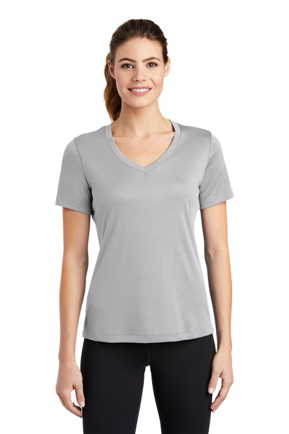 Sport-Tek Women's PosiCharge Competitor V-Neck Tee. LST353 Silver