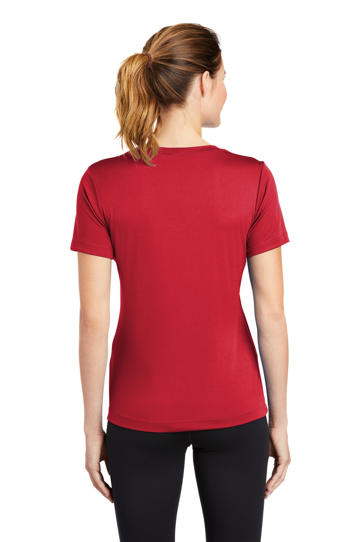 Custom Embroidered Sport-Tek Women's PosiCharge Competitor V-Neck Tee. LST353,True Red