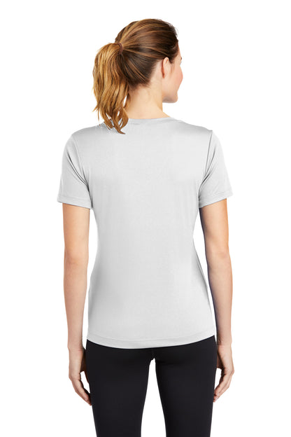 Custom Embroidered Sport-Tek Women's PosiCharge Competitor V-Neck Tee. LST353,White